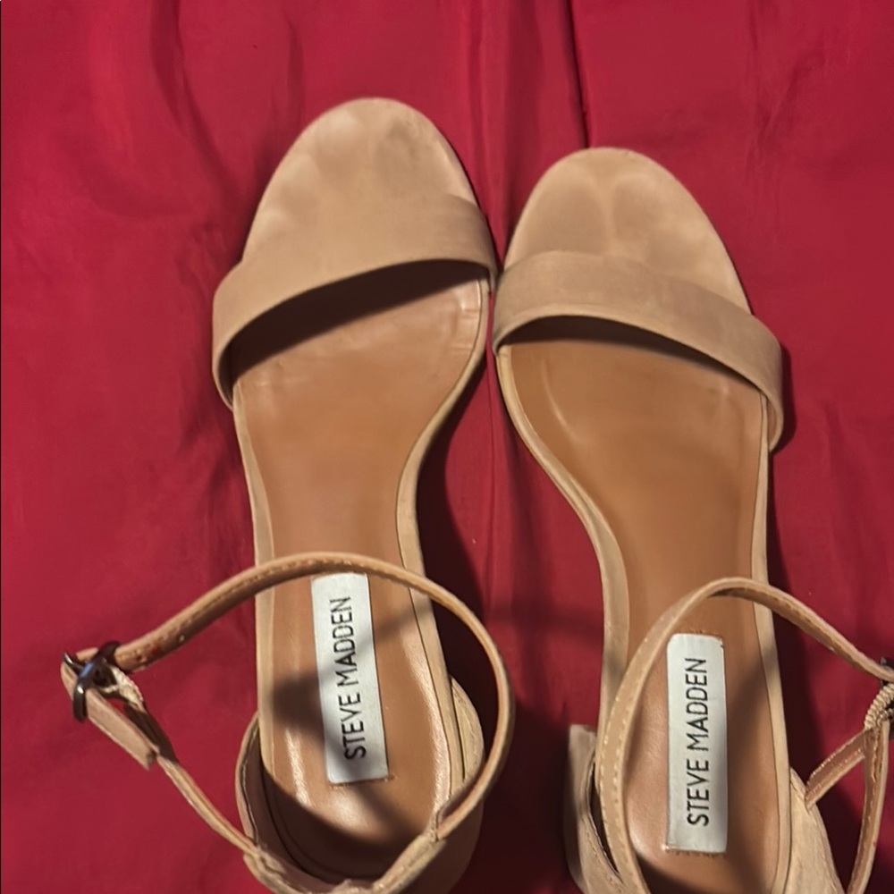 Steven By Steve Madden Tan Heels Open Toe Ankle Strap - Picture 5 of 5